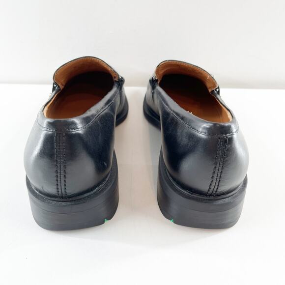 Franco Sarto Eda Leather Classic Slip-On Loafers with Metal Strap Detail Black 9 - Picture 6 of 9